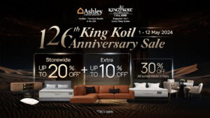Read more about the article [Exclusive Sale] King Koil’s 126th Anniversary Sale Unveils Irresistible Deals from 1 – 12 May 2024